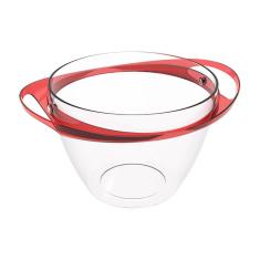 Imagem de Champanheira com Alças 6,2L Balde de Gelo Plástico Vermelho Transparente Bebidas Crippa