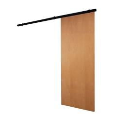Imagem de Porta De Correr Verniz Com Kit Alumínio Preto - 210x100