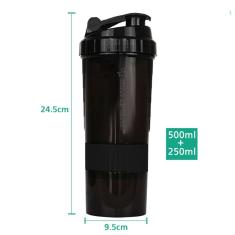 Imagem de Garrafa Coqueteleira Gold Sports Big 750ml organizador de comprimidos e proteína em pó-Unissex