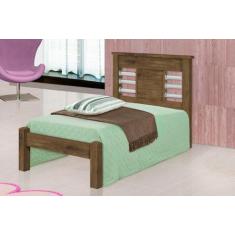 Imagem de Cama Rai Solteiro Com Cabeceira Com Detalhes Cromados 100% Mdf E Estra