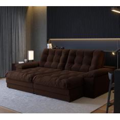 Imagem de Sofá Houston Retrátil E Reclinável 3 Lugares Suede 210cm Abertura 140C