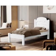 Imagem de Cama de Solteiro 100% Mdf 107x94x195cm Iris Branco