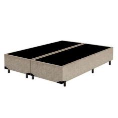 Imagem de Cama Box Blindado Casal Bipartido King Design Suede Bege 138x188x40