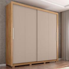 Imagem de Guarda Roupa 2 Portas 4 Gavetas Suburban Gold Buriti/Cinza