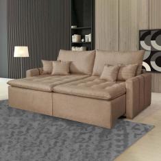 Imagem de Sofá Retrátil 2 Lugares 220 Cm Chicago Kasacomigo Estofados Bege