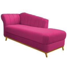 Imagem de Recamier Vanessa 160cm Lado Direito Suede Pink Doce Sonho