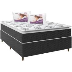 Imagem de Cama Box Casal (Box + Colchão) Umaflex De Mola - Ensacada + Travesseir