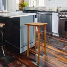 Imagem de Banqueta Bistro Industrial Colors Ferro e Madeira Maciça - Cobre - MAH