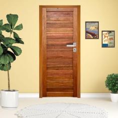 Imagem de Porta Completa Comercial Linha Econômica em Madeira Maciça Cedro Arana