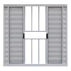 Imagem de Janela de Alumínio Branco Veneziana de Correr 6 Folhas Com Grade Hale 