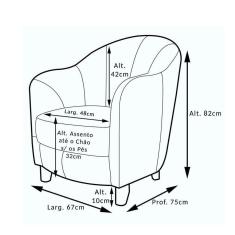 Imagem de Poltrona Decorativa Sala De Estar Pés Madeira Kairós Couro  Gran Belo