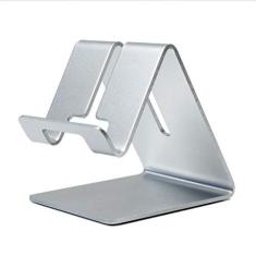 Imagem de UKCOCO Suporte de telefone celular de metal para mesa e tablet, suporte de mesa de liga de alumínio, suporte plano para telefone preguiçoso