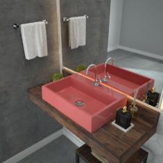 Imagem de Kit Cuba RT55 com Torneira 1198 Metal e Válvula Click 1 Polegada e meia e Sifão Cromado e Flexível Compace 