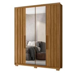 Imagem de Guarda Roupa Califórnia 176cm Com Espelho 4 Portas Freijó Moval