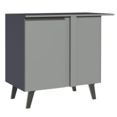 Imagem de Balcão De Canto 1 Porta Com Pés Cinza Nice Madesa