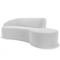 Imagem de Sofá Living 3 Lugares 210Cm Braço Esquerdo Mozart D06 Bouclê Cinza - Mpozenato