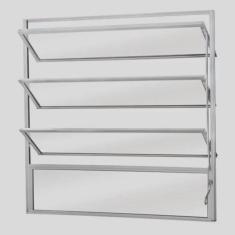 Imagem de Vitro Basculante 80 X 60 Alumínio Branco Vidro Liso