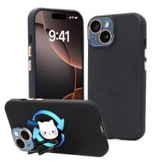 Imagem de Danzel Capa para iPhone 15 Pro Max com suporte de anel, suporte de anel rotativo de 360°, capa de telefone projetada de silicone líquido forro de microfibra interno, protetor de lente de câmera
