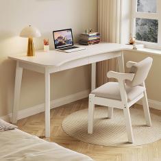 Imagem de Mesa de computador moderna de madeira maciça com gaveta Escrivaninha Estação de trabalho Mesa de escritório Computador portátil Mesa de estudo resistente para escritório doméstico, nogueira,