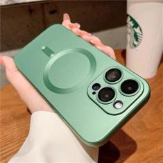 Imagem de Capas magnéticas de telefone de carga sem fio para iPhone 15 14 13 12 11 Pro Max Plus Case Acessórios de capa de proteção de câmera, verde, para iPhone 15 Pro
