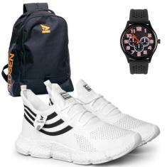 Imagem de Tenis Masculino Corrida Esportivo academia mochila relogio