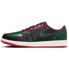 Imagem de Tênis feminino Jordan 1 retrô Low OG preto/verde gorge - vermelho universitário (CZ0775 036), Preto/Verde Gorge - Vermelho universitário, 38