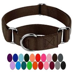 Imagem de Coleira Country Brook Petz Martingale para cães - Coleira de treinamento resistente sem fivela - Coleira para cães de serviço para todos os filhotes - Coleção vibrante e colorida (marrom, 2,5 cm,