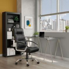 Imagem de cadeira de escritório presidente giratória nunez preta