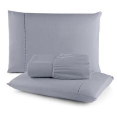 Imagem de Jogo Lençol Sonobom 400 Fios Solteiro 2 Pçs Barato - Cinza - Casa Show