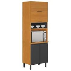 Imagem de Paneleiro Itatiaia Ideale com 4 Portas, 5 Prateleiras e Nicho para Micro-ondas - 70cm largura