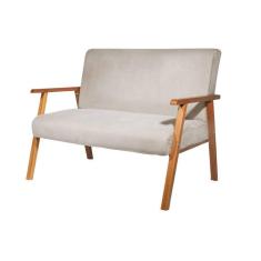 Imagem de Namoradeira Decorativa Bally Veludo Bege - WD Decor