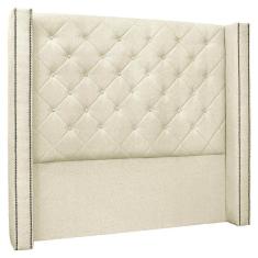 Imagem de Cabeceira Solteiro Cama Box 90cm Louise S06 Linho Pérola - Mpozenato