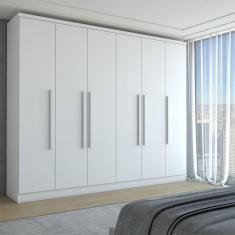 Imagem de Guarda-Roupa Casal Velar 6 Portas 4 Gavetas Neve - Panorama Móveis