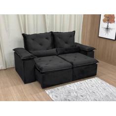 Imagem de Sofá Retrátil Reclinável 2,00 M Preto 504 Athenas Premium - Alpoim