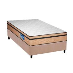 Imagem de Cama Box Solteiro: Colchão Espuma D45 Plumatex Selectus + Base CRC Suede Clean (88x188)