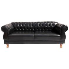 Imagem de Sofá Chesterfield Capitone Elisabeth Corano Preto 2,30 - Novo Encanto
