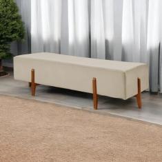 Imagem de Recamier Luxo Madeira Maciça Zurik Bege Claro