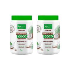 Imagem de Creme Para Pentear Beleza Natural 1kg Explosao de Coco - 2un