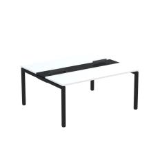 Imagem de Mesa Plataforma Dupla com Pé de Aço para Coworking 160X140/2P PDC16/14/2P Branco/Preto