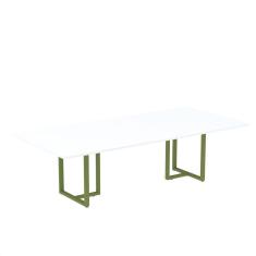 Imagem de Mesa de Reunião Retangular 200x90cm Mr2000p25tub Branco/Verde Miró