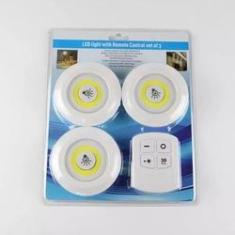 Imagem de Kit 3 Lampadas Spot Led Luminaria Sem Fio Controle Remoto