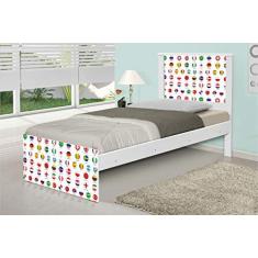 Imagem de Cama Solteiro Adesivada Futebol Seleções Copa com Colchão