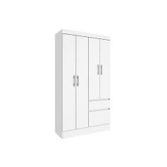 Imagem de Guarda Roupa Solteiro Oregon c/ 4 Portas E 2 Gavetas Branco/Neve - Tcil Móveis