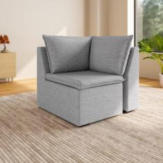 Imagem de Sofá Modular de Canto 90cm Zen Cabecasa Madeiramadeira Cinza
