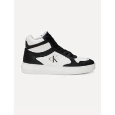 Imagem de Tênis Calvin Klein Jeans Masculino Couro Chunky Re Issue Bicolor Cano Alto Branco/ Preto-Masculino