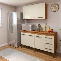 Imagem de Cozinha Completa 6 Portas 3 Gavetas Maceió Marrom/Off White