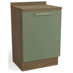 Imagem de Armário de Cozinha Balcão 1 Porta 60cm com Tampo M629 Botanic Kappesbe