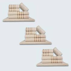 Imagem de Jogo De Toalhas 18 Pçs Coleção Dubai 100% Algodão Bege