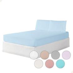 Imagem de Kit Jogo de Lençol King 3 Peças 100% Algodão Percal 150 Fios - MR Enxo