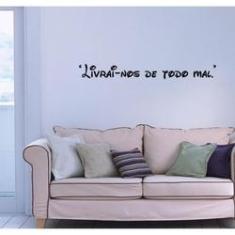 Imagem de Adesivo Decorativo De Parede Frase Livrai Nos De Todo Mal